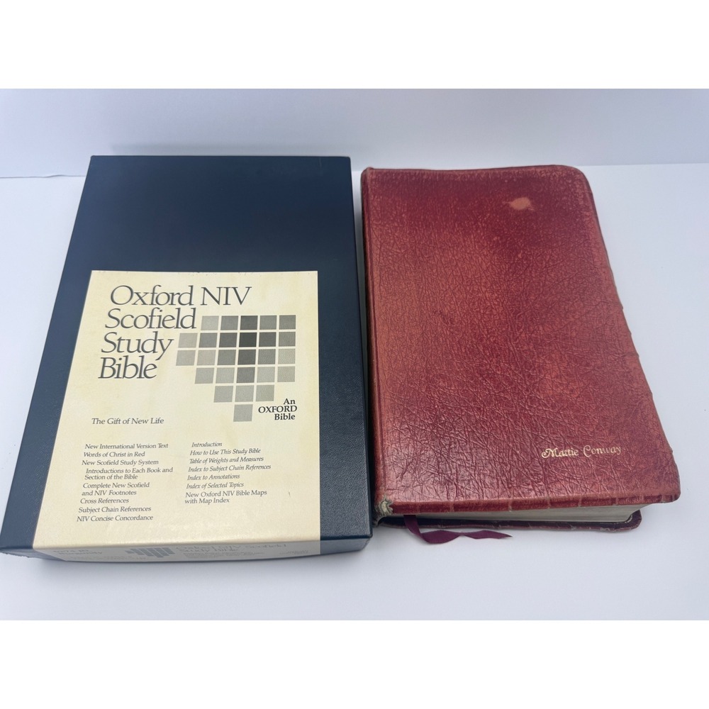 Oxford NIV Scofield Study Bible Red Letter Concordance Maps Burgundy